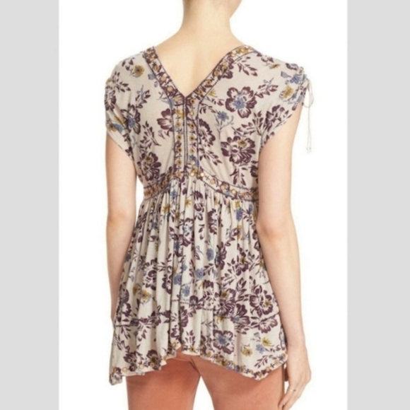 Free People Escapades Floral Print Tee. - Picture 2 of 6